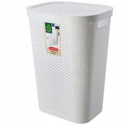 Curver Cestino Infinity Cesto Portabiancheria Riciclato, Bianco, 59