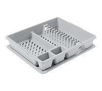 Curver Scolapiatti con vassoio in polipropilene grigio chiaro, 45 x 38 x 8,8 cm