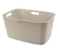 CURVER Softex - Cassettiera per biancheria da letto, 45 l, design elegante, leggera e pratica, 70% riciclata, 59 x 39 x 27 cm, colore: bianco sporco