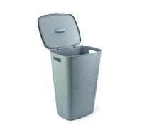 Curver Softex - Cesto portabiancheria da 56 l, design elegante, leggero, impilabile e pratico, 70% riciclato, 59 x 43 x 34 cm, colore: blu