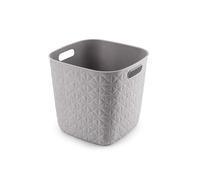 CURVER Softex - Cesto portaoggetti da 15 l, design elegante, leggero, impilabile e pratico, 100% riciclato, 27 x 27 x 26 cm, colore: tortora