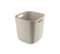 CURVER Softex - Cesto portaoggetti da 15 l, design elegante, leggero, impilabile e pratico, 100% riciclato, 27 x 27 x 26 cm, colore: bianco sporco