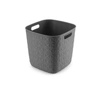 CURVER Softex - Cesto portaoggetti da 15 l, design elegante, leggero, impilabile e pratico, 100% riciclato, 27 x 27 x 26 cm, colore: grigio