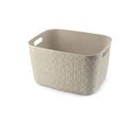 CURVER Softex - Cesto portaoggetti da 19 l, design elegante, leggero, impilabile e pratico, 100% riciclato, 37 x 29 x 22 cm, colore: bianco sporco