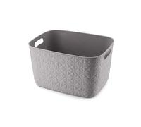 CURVER Softex - Cesto portaoggetti da 19 l, design elegante, leggero, impilabile e pratico, 70% riciclato, dimensioni spaziose 37 x 29 x 22 cm, colore: tortora