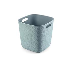 CURVER Softex - Cubo portaoggetti da 15 l, design elegante, leggero, impilabile e pratico, 70% riciclato, dimensioni spaziose 27 x 27 x 26 cm, colore: blu anatra