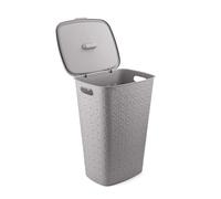 CURVER Softex - Portabiancheria da 56 l, design elegante, leggero, impilabile e pratico, 70% riciclato, dimensioni spaziose 59 x 43 x 34 cm, colore: tortora