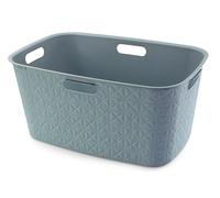 CURVER Softex - Portabiancheria da letto, 45 l, design elegante, leggero e pratico, 70% riciclato, 59 x 39 x 27 cm, colore: blu