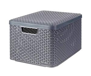 Curver Style - Set di 3 cesti con coperchio, misura L, 30 l, colore: antracite