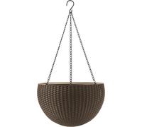 Keter Vaso rotondo da appendere Sfera stile rattan plastica con catena Antracite