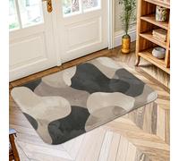 Curves Area Tappeto, Moderne Forme Astratte Linee Beige Antiscivolo Zerbino Tiro Tappeto Bordo Bordo Bagno Comodino Ingresso Porta Decor 2 'X 3'