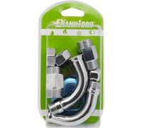 CURVETTA SOTTOLAVABO A 90 gradi Pezzi 2 COMPLETA BLISTER 1/2 x 3/8 Diametro 10