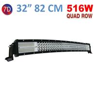 Curvo 7D Quad - Fila 81.3cm 516W Barra Luce LED Pois Faretto Combo SUV 4X4