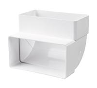 Curvo angolare a 90°, condotto di ventilazione verticale, 220 x 90 mm, raccordo per tubo rettangolare in PVC, angolo di 90°, per collegamento tubo, collegamento a canale piatto, VENTS 9292 (gomito a