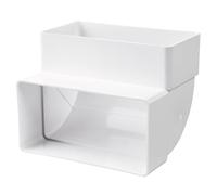 Curvo angolare a 90 gradi, condotto di ventilazione verticale, 110 x 55 mm, attacco per tubo rettangolare a 90°, sistema di ventilazione, sistema di riscaldamento, climatizzazione ambiente, colore