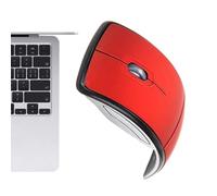 curvo, wireless pieghevole, portatile, compatto, USB, wireless ergonomico, 2,4 G, lungo raggio di 15 m, con sensore ottico da 1600 DPI, basso consumo energetico