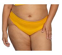 Curvy Couture No Show Sheer Mesh High Cut Brief-Panty Slip, Giallo Zafferano, S Donna