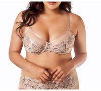 Curvy Couture Perla Lotus Ricamato Reggiseno con Ferretto - 1113