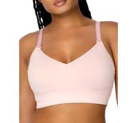 Curvy Couture Plus Size Wireless Bra - Seamless, Soft & Comfortable Fit Reggiseno, Rosa Rossa, 3X Donna
