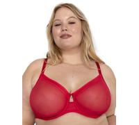Curvy Couture Reggiseno da Donna Sheer Mesh Full Coverage Unlined Underwire con Copertura Completa, Crantastic, 6E