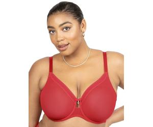 Curvy Couture Reggiseno da Donna Sheer Mesh Full Coverage Unlined Underwire con Copertura Completa, Crantastic, 6E