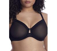 Curvy Couture Sheer Mesh Full Coverage Unlined Underwire Bra Reggiseno Altamente Coprente, tonalità Nera, 5F Donna