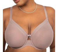 Curvy Couture Sheer Mesh Full-Coverage Unlined Underwire-Bra Reggiseno Altamente Coprente, Trasparente, Corteccia, 5F Donna