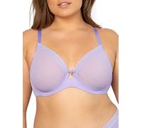 Curvy Couture Sheer Unlined Underwire Plunge Reggiseno Altamente Coprente, Trasparente, Spray alla Lavanda, 6E Donna