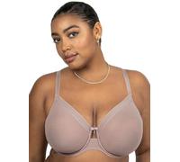 Curvy Couture Women’s Sexy Sheer Mesh Plus Size Full Coverage Bra, Bark, 36H