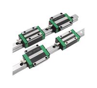 Cuscinetti, 2 pezzi HGH15/HGH20 binario di guida lineare qualsiasi lunghezza 4 blocco carrello HGH15CA/20CA flangia HGW15CC/20CC HGH15 parti CNC(Black 550mm,2Rail 4HGW20CC)