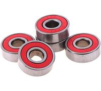 Cuscinetti 5 pezzi 608 2RS Cuscinetto for ruota di pattini a rotelle in linea 8x22x7mm for skateboard Albero sigillato rosso ABEC-9(Rojo)