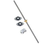Cuscinetti A Sfera Lineari Kit orizzontale vite di comando T8, asta da 100-800 mm 8 2 +dado in ottone+staffa cuscinetto KFL08+accoppiamento, 1 set(Pitch 2mm Lead 8mm,100mm)