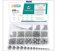 Cuscinetti a sfera per biciclette -650 pezzi set, sfere metalliche in acciaio inox, 13 diverse dimensioni -2/2.5/3.5/4.5/5.5/6/7/8/9/10 mm - per biciclette