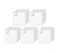 Cuscinetti adesivi riutilizzabili, 50 pezzi, nastro biadesivo trasparente, design lavabile, buccia e tenuta forte, per vetro, plastica, metallo, 8 x 8 x 0,6 cm, casa, ufficio, fai da te