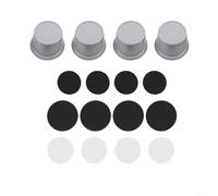 Cuscinetti antivibrazione per mobili, cuscinetti paraurti auto-anti cigolio, rialzi per mobili in plastica resistente, tappetini di supporto per riduzione del rumore, confezione da 4, nero (grigio)