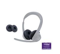 Cuscinetti auricolari compatibili per Logitech H390, Zone 300, Zone 301, Zone 305 con Headset Advisor Wipe, confezione da 2
