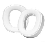 Cuscinetti auricolari di ricambio compatibili con cuffie Logitech G735 in morbida pelle proteica, design traspirante, per gaming, colore bianco, coppia di due padiglioni auricolari leggeri e aderenti