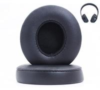 Cuscinetti auricolari di ricambio compatibili con cuffie wireless Beats Solo 2.0 Solo 3.0, morbidi e confortevoli, in pelle sintetica e memory foam, resistenti (nero)