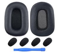 Cuscinetti Auricolari di Ricambio e Schiuma Microfono per BlueParrott B450-XT, B450XT, S450-XT, S450XT Cuffie di MMOBIEL - Memory Foam e Protein PU Cuscinetti - Padiglioni Cuffie - Nero
