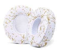 Cuscinetti auricolari di ricambio extra spessi per cuffie Beats Solo 2 e 3 wireless ON-Ear di Wicked Cushions - Pelle morbida, memory foam di lusso, adesivo forte | Marmo dorato