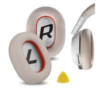 Cuscinetti auricolari di ricambio Geekria QuickFit per Plantronics BackBeat PRO2/PRO2 Special Edition, Voyager 8200UC, cuscini per le orecchie, parti di riparazione (Bianco/Rosso)