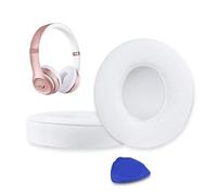 Cuscinetti Auricolari Di Ricambio per Beats Solo 2 e Solo 3 Wireless On-Ear Cuffia con morbida pelle proteina/memory foam/nastro adesivo forte - Bianca