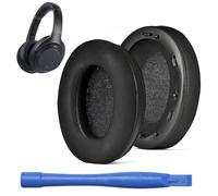 Cuscinetti auricolari di ricambio per Sony WH-1000XM3, cuscinetti di ricambio con memory foam e pelle sintetica di alta qualità, migliorata cancellazione del rumore, montaggio facile, nero