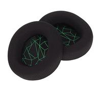 Cuscinetti Auricolari di Ricambio per SteelSeries Arctis 3 5 7, per Arctis 9, per Arctis 1, per Arctis PRO, Cuscinetti Auricolari in Memory Foam,(Cuscinetti Auricolari Neri con Serigrafia Verde)