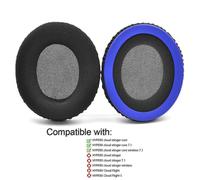 Cuscinetti auricolari e poggiacollo in spugna, compatibile con Kingston HyperX Cloud Stinger Wireless, in schiuma morbida cotone a maglia traspirante
