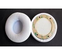 Cuscinetti auricolari in memory foam, parti di ricambio in pelle proteica, per cuffie Beats Solo 2.0 Wired/Solo 3.0 cablate (1 paio) (bianco)