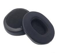 Cuscinetti auricolari in pelle proteica con memory foam, compatibili con SKULLCANDY Crusher 3.0 Wireless & HESH3, traspiranti, 90 x 70 mm, nero (G)