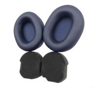 Cuscinetti auricolari in spugna morbida blu su misura per Sony WH-1000XM5 | Nucleo in memory foam migliorato, design elegante dorato, previene l'appiattimento nel tempo, migliora l'isolamento acustico