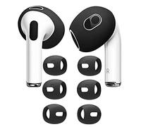 Cuscinetti auricolari per Air Pod 3, in silicone, 3 paia di tappi per le orecchie antiscivolo, si adattano alla custodia di ricarica compatibile con Apple Air Pod di terza generazione (nero)