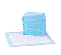 Amazon Basics Tappetini per l'addestramento di cani e cuccioli, design a 5 strati a prova di perdite, superficie ad asciugatura rapida, dimensione standard, 56 x 56 cm, confezione da 150, Blu